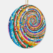 モザイクカラフルスパイラル セラミックオーナメント (左)