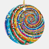 モザイクカラフルスパイラル セラミックオーナメント (裏面)