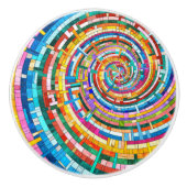 モザイクカラフルスパイラル セラミックノブ (正面)