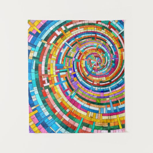 モザイクカラフルスパイラル タペストリー (正面)