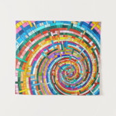 モザイクカラフルスパイラル タペストリー (正面(横))