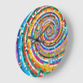モザイクカラフルスパイラル ラージ壁時計 (傾斜)