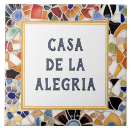 モザイクカラフルスペインのカスタムハウスネームプレート タイル