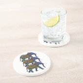 モザイクカラフルゾウ3頭 コースター (側面)