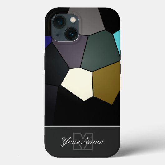 モザイクカラフルタイルとモノグラム!ケースメイトiPh Case-Mate iPhoneケース (裏面)