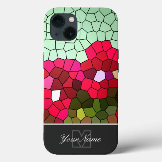 モザイクカラフルタイルとモノグラム!ケースメイトiPh Case-Mate iPhoneケース (裏面)