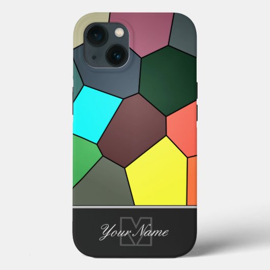 モザイクカラフルタイルとモノグラム! Case-Mate iPhoneケース (裏面)