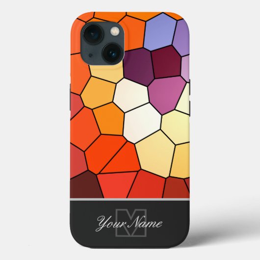 モザイクカラフルタイルとモノグラム！ Case-Mate iPhoneケース (裏面)