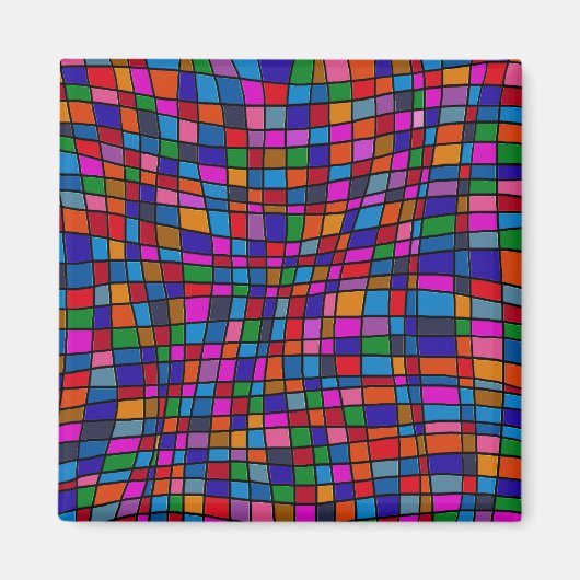 モザイクカラフルタイルのパターン マグネット (正面)