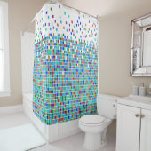 モザイクカラフルタイルデザインシャワーカーテン シャワーカーテン (インサイチュ)