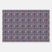 モザイクカラフルタイルデザイン花3 ラッピングペーパーシート (正面3)