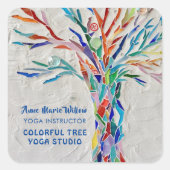 モザイクカラフルツリーヨガスタジオ スクエアシール (正面)