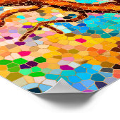 モザイクカラフルツリー – 生命の木 ポスター (角)