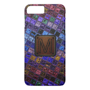 モザイクカラフルバーラップエレガントレザールック#17 iPhone 8 PLUS/7 PLUSケース