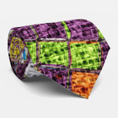 モザイクカラフルパターンのバ素朴ラップ#4 ネクタイ (ロール)