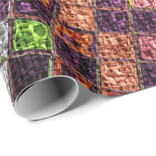 モザイクカラフルパターンのバ素朴ラップ#4 ラッピングペーパー (ロールコーナー)