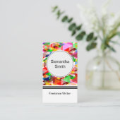 モザイクカラフルパターンのフリーランス作家 名刺 (スタンド正面)