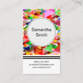 モザイクカラフルパターンのフリーランス作家 名刺 (裏面)