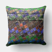 モザイクカラフルパターン木目#6 クッション (裏面)