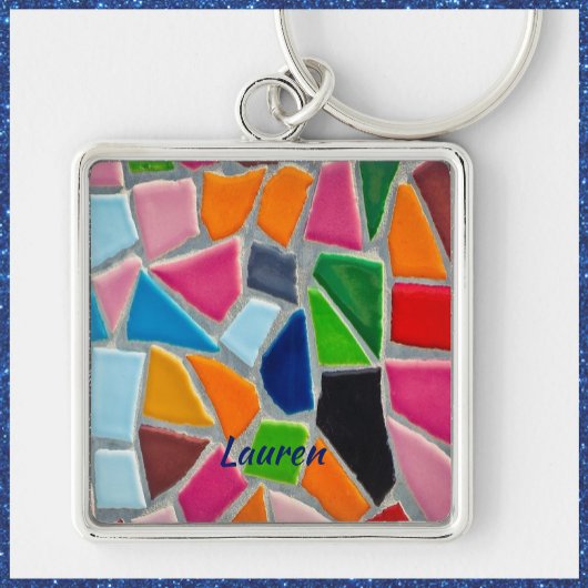 モザイクカラフルパターン キーホルダー