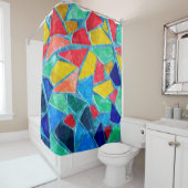 モザイクカラフルパターン シャワーカーテン (インサイチュ)