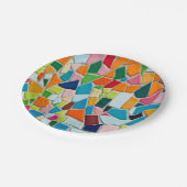 モザイクカラフルパターン ペーパープレート (アングル)