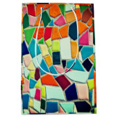 モザイクカラフルパターン ミディアムペーパーバッグ (正面)