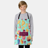モザイクカラフルパーソナライズされた模様 エプロン (着用した状態)