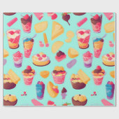 モザイクカラフルパーソナライズされた模様 ラッピングペーパー (フラット)