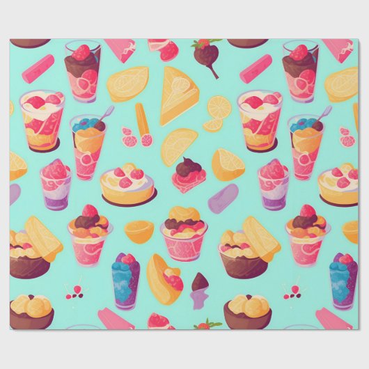 モザイクカラフルパーソナライズされた模様 ラッピングペーパー (フラット)