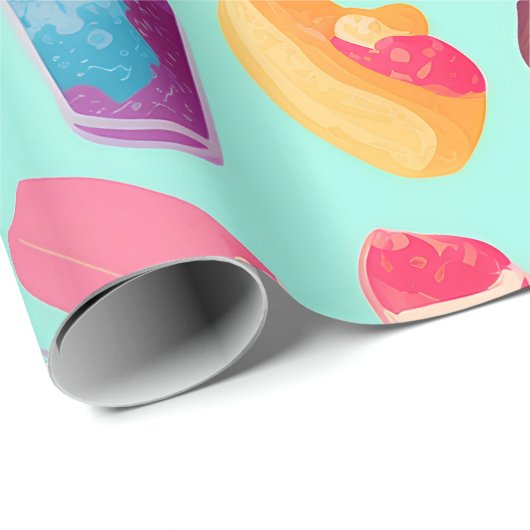 モザイクカラフルパーソナライズされた模様 ラッピングペーパー (ロールコーナー)