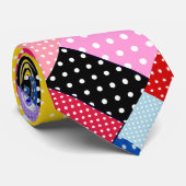 モザイクカラフルモダンドットパターン ネクタイ (ロール)
