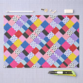 モザイクカラフルモダンドットパターン 薄葉紙 (クラフト)