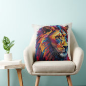 モザイクカラフルライオン彫刻 クッション (椅子)