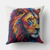 モザイクカラフルライオン彫刻 クッション (裏面)