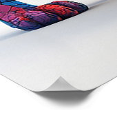 モザイクカラフルライオン彫刻 ポスター (角)