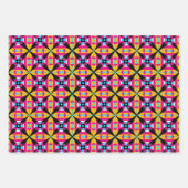 モザイクカラフル抽象芸術オペアートジオメトリックパターン ラッピングペーパーシート (正面3)