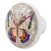 モザイクカラフル蝶 セラミックノブ (右)