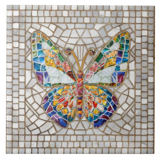 モザイクカラフル蝶 タイル (正面)