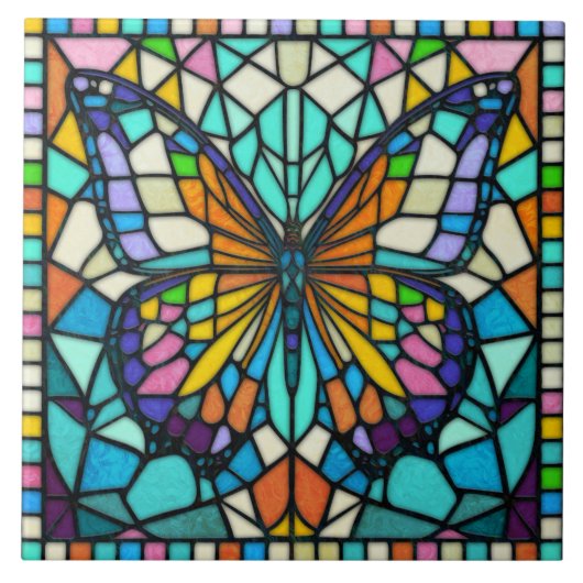 モザイクカラフル蝶 タイル (正面)