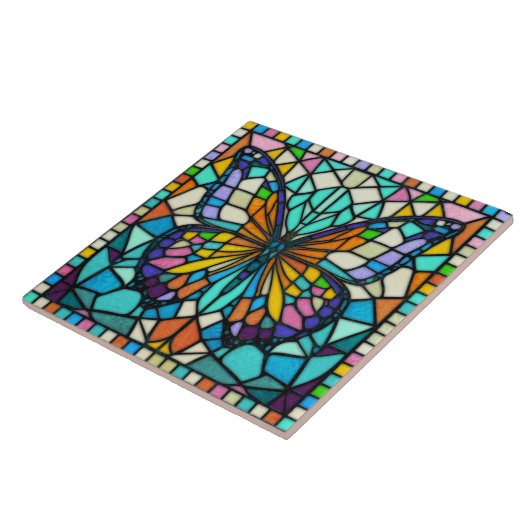 モザイクカラフル蝶 タイル (側面)