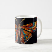 モザイクガ moth Butterfly コーヒーマグカップ (正面右)