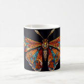 モザイクガ moth Butterfly コーヒーマグカップ (中央)