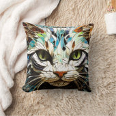 モザイクキャットクッション装飾用クッション クッション (ブランケット)