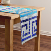 モザイクギリシャのメーンダーギリシャ語鍵オーナメント ショートテーブルランナー (インサイチュ)