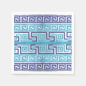 モザイクギリシャのメーンダーギリシャ語鍵オーナメント スタンダードカクテルナプキン (正面)