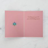 モザイククリスマスツリーフォトフォールデッドホリデーカード シーズンカード (内部)