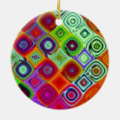 モザイククリスマスデジタルアート セラミックオーナメント (裏面)