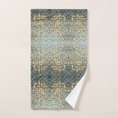 モザイクグレーとマスタードレンガ バスタオルセット (ハンドタオル)