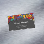 モザイクゲッコス模様 – アースカラー マグネット名刺 (インサイチュ)